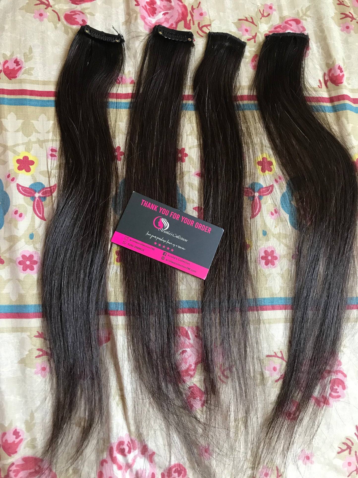 Clip On Extensions Human Hairs (16 Inches)single piece