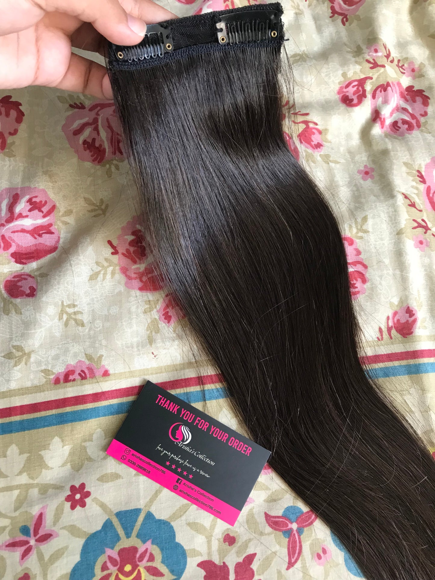 Clip On Extensions Human Hairs (16 Inches)single piece