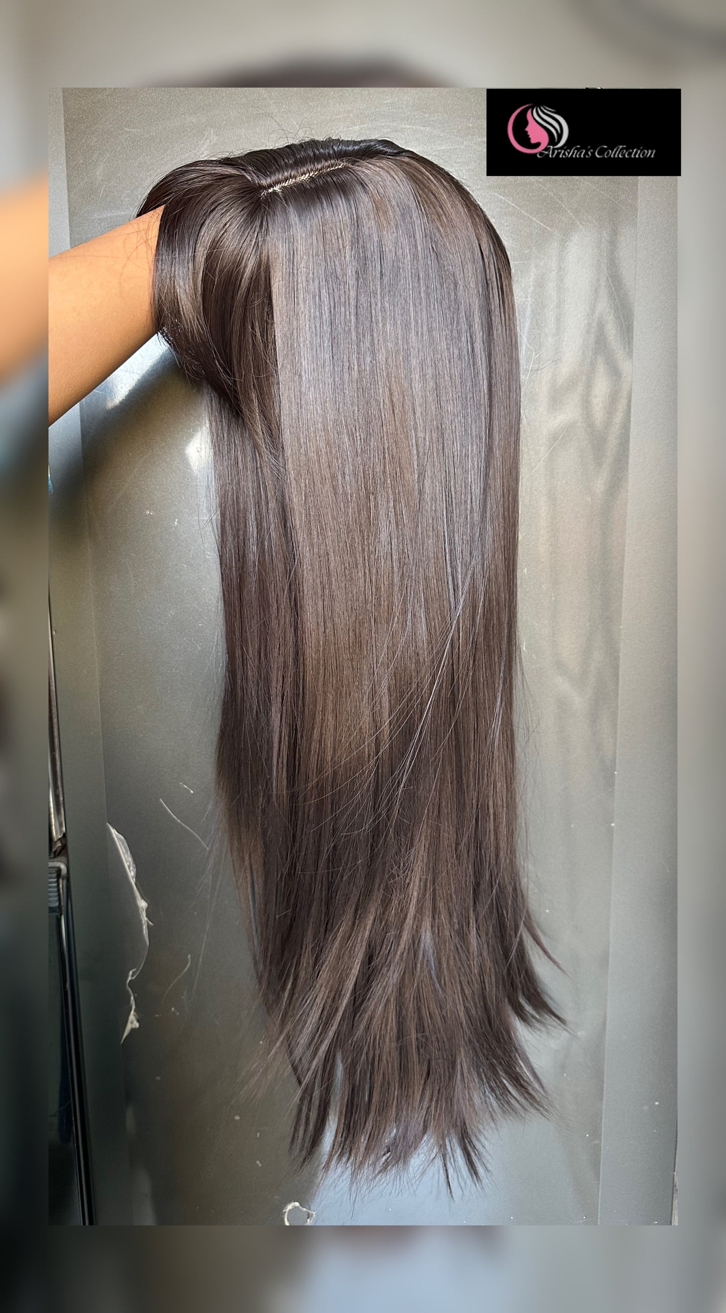 Full head Straight Wig With Bangs (Natural Color)
