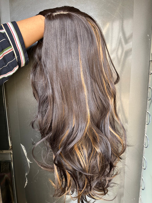 Streaks layer cut full wig