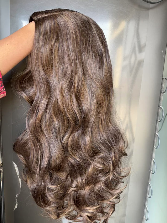 Full head wig Blonde streaks